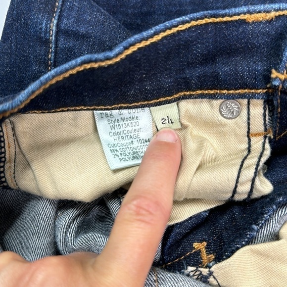 Rag & Bone High Rise Skinny Heritage Dark Wash Jeans Size 24 - Picture 13 of 14